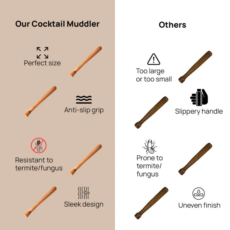 Timber Smash Stainless Steel Muddler - Brown media 5
