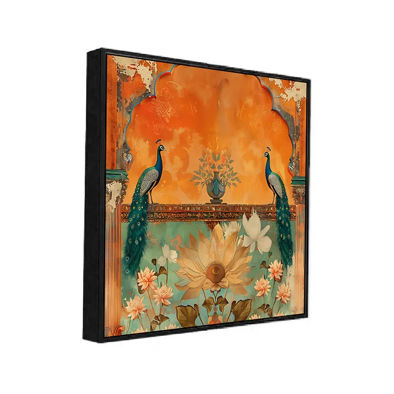 Mayoorachitra Canvas Wall Painting With Frame - Black media 3