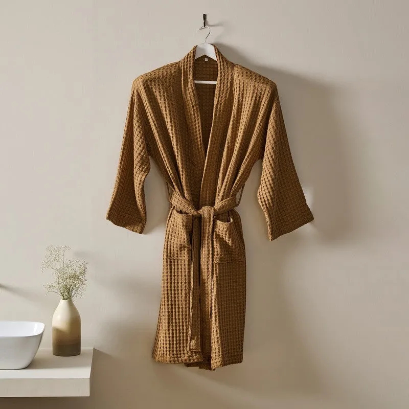 RelaxaWrap Bamboo Coton Bath Robe - Brown media 1