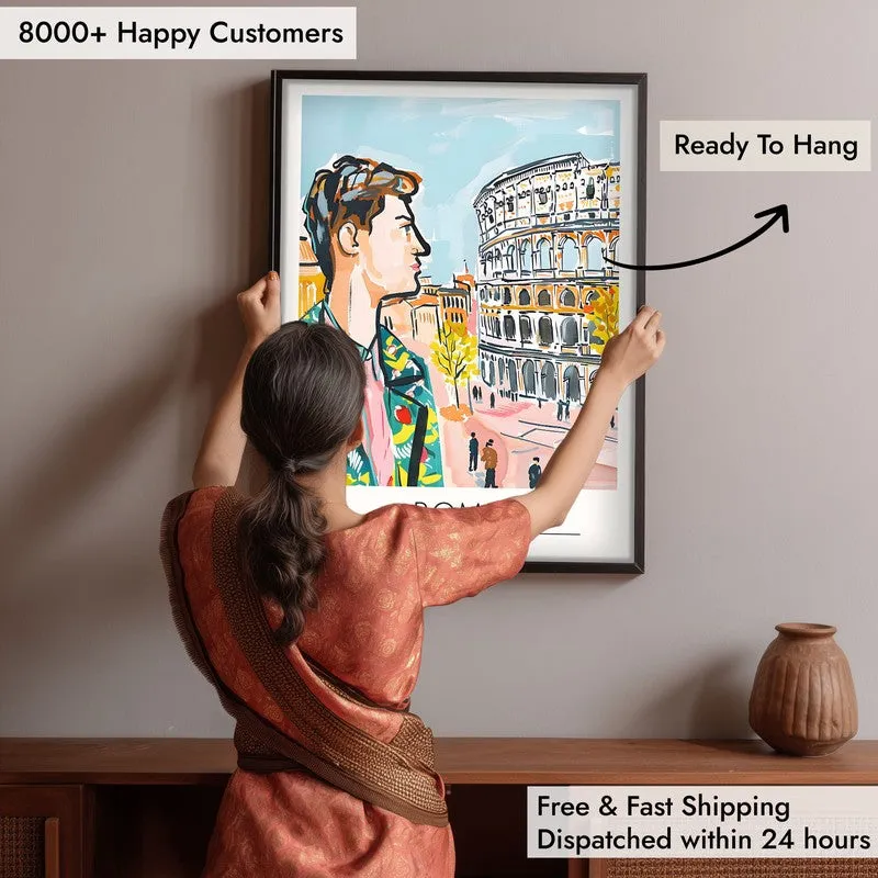 Vintage Rome Framed Canvas Wall Painting media 6