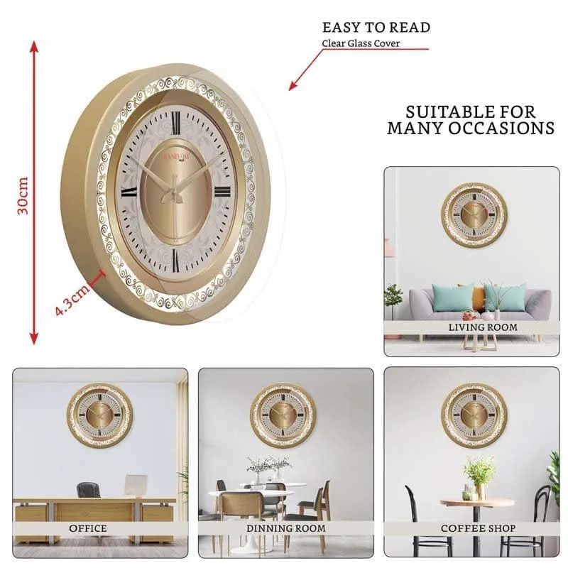 Classy Golden Wall Clock media 5