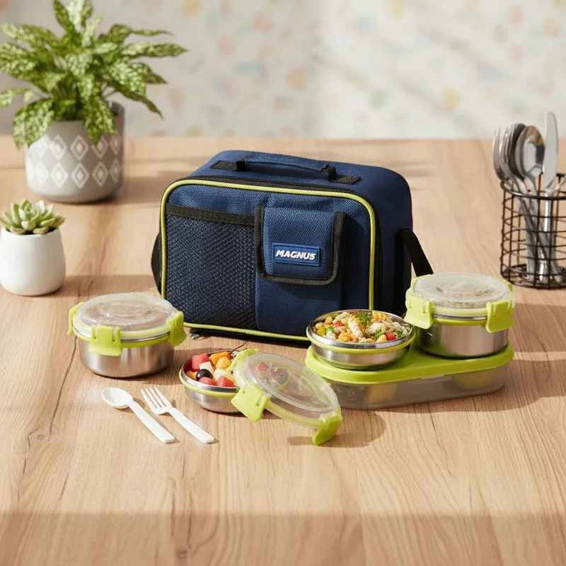 Axiro Lunch Box with Bottle & Lunch Bag - Six Piece Set media 1