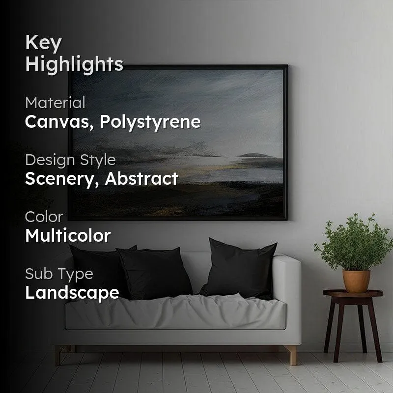 The Gold Texture Canvas Wall Painting - Black Frame media 2