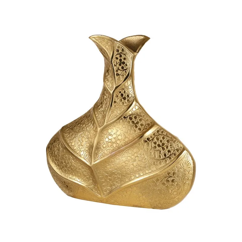 Leafara Aluminium Vase - Gold media 4