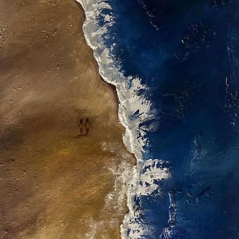 Coastal Drift Handmade Canvas Wall Painting media 8