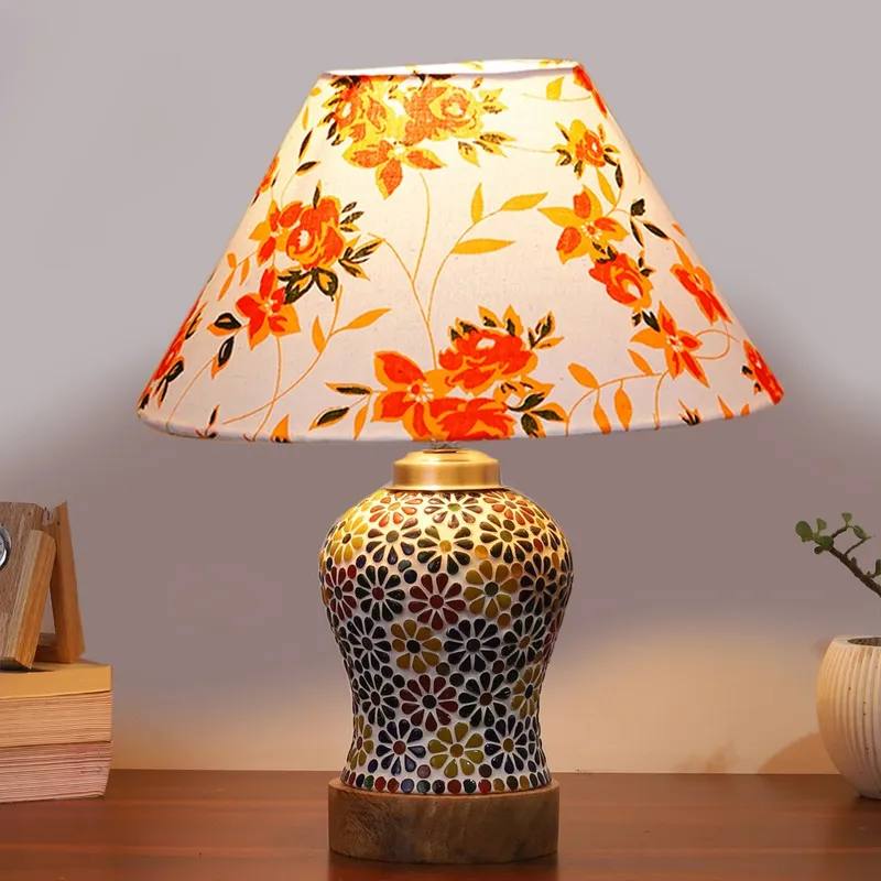 Aurelia Fleur Cone Wooden Table Lamp - Multicolor media 3