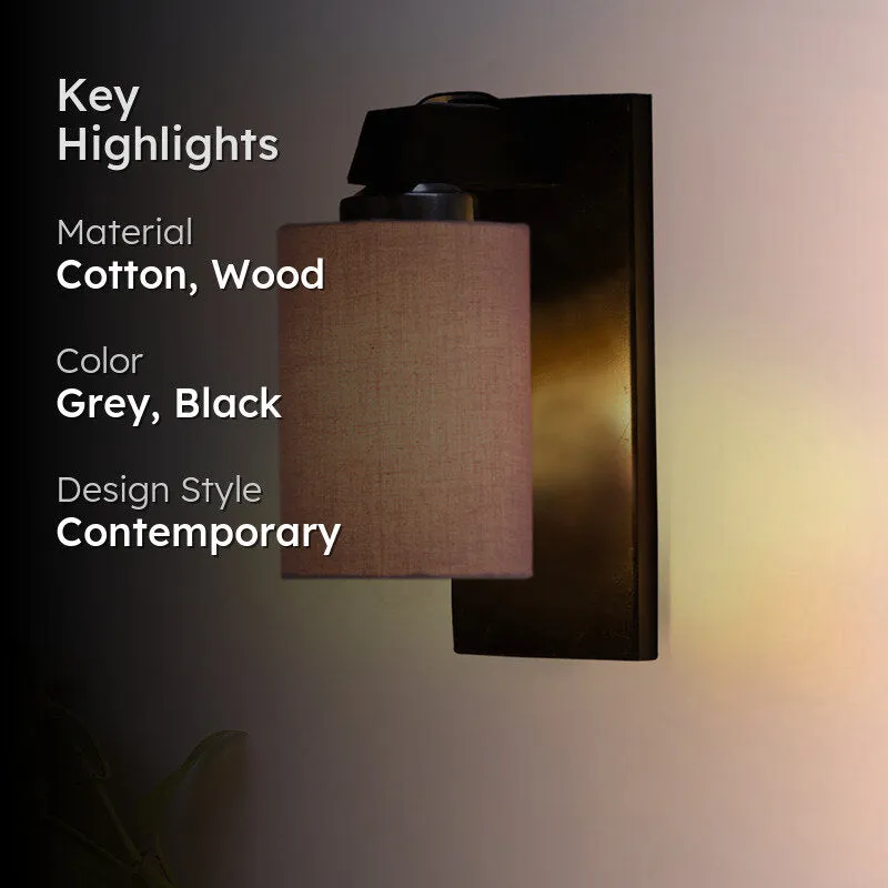 Eyrie Wooden Wall Lamp - Grey media 2