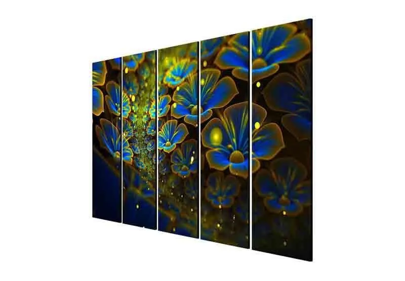 Blue Pansies Wall Art - Five Piece Set media 5