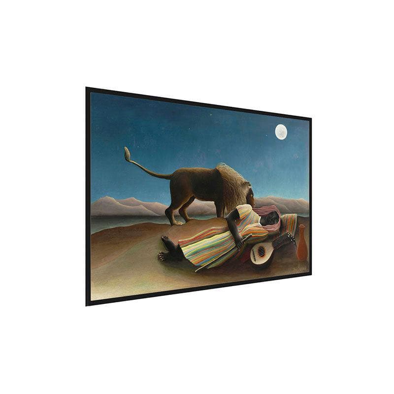 The Sleeping Gypsy Canvas Painting By Henri Rousseau - Black Frame media 3
