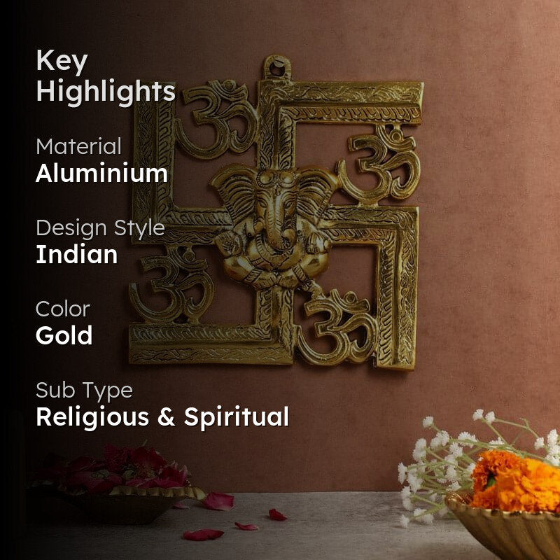 Holy Swastika Om Aluminium Wall Accent media 2