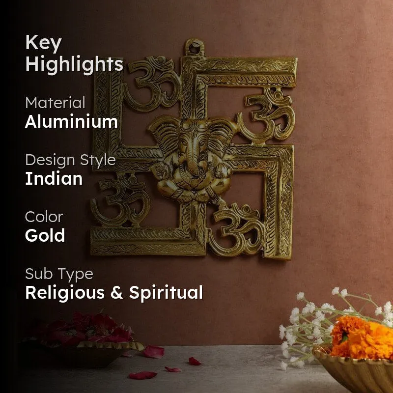 Holy Swastika Om Aluminium Wall Accent media 2