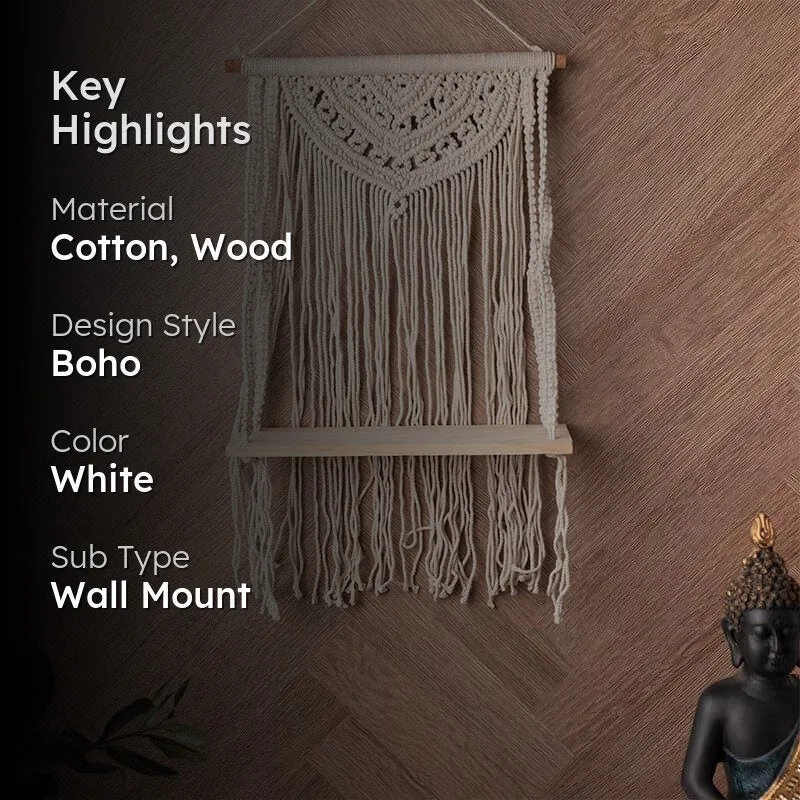 Fable Macrame Wall Shelf media 2