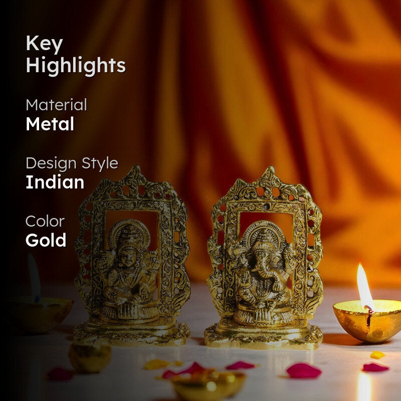Amaris Lakshmi & Ganesh Idols & Sets - Set Of Two media 2