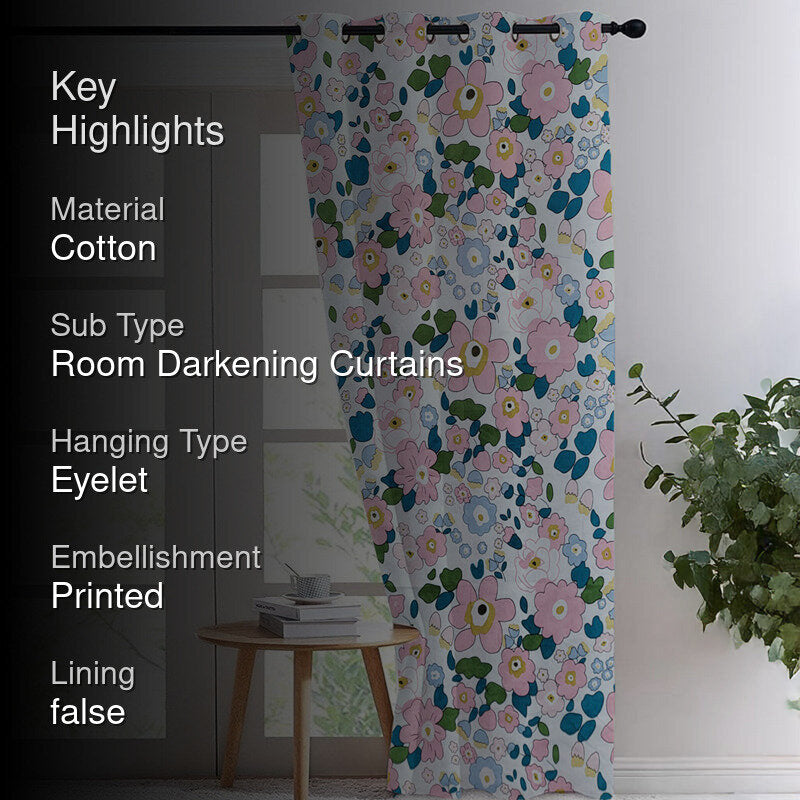Flora Pop Room Darkening Curtain (Multicolor) media 2