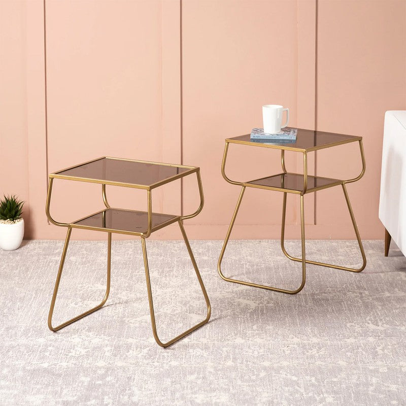 Latte Center Table (Gold) - Set Of Two