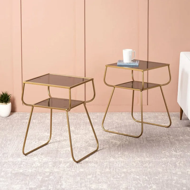 Latte Center Table (Gold) - Set Of Two media 1