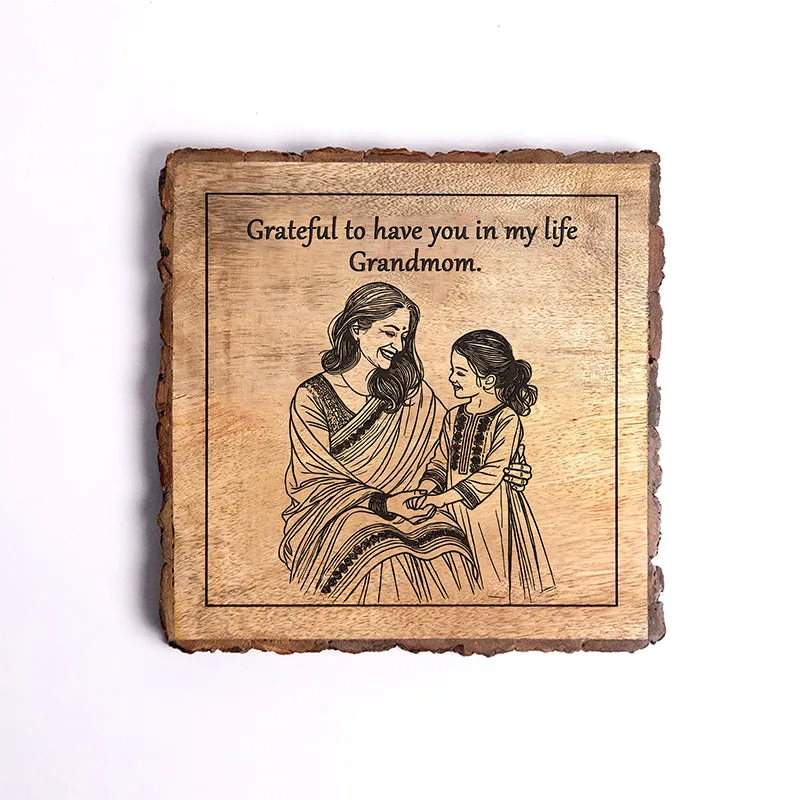 Grateful To Grandma Wood Showpiece - Square media 5