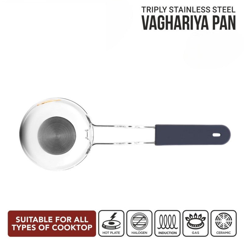 Premium Stainless Steel Tadka Pan with Triply Construction media 7