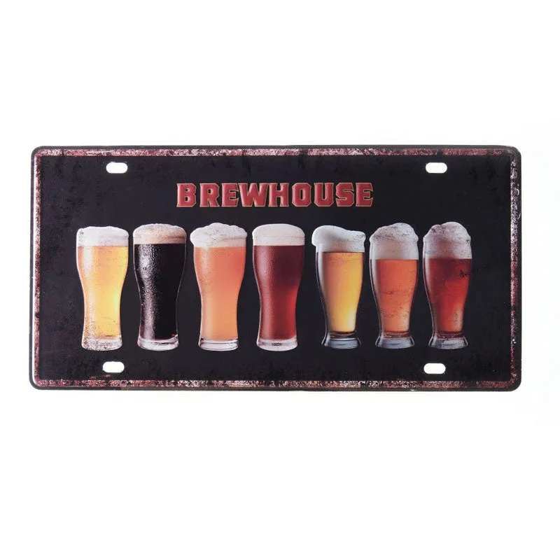 Brewhouse Beer Sign Plate Metal Wall Accent media 3