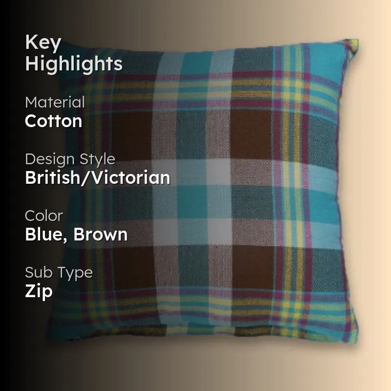 Happy Checks Cushion Cover - Blue - Set Of Five media 2