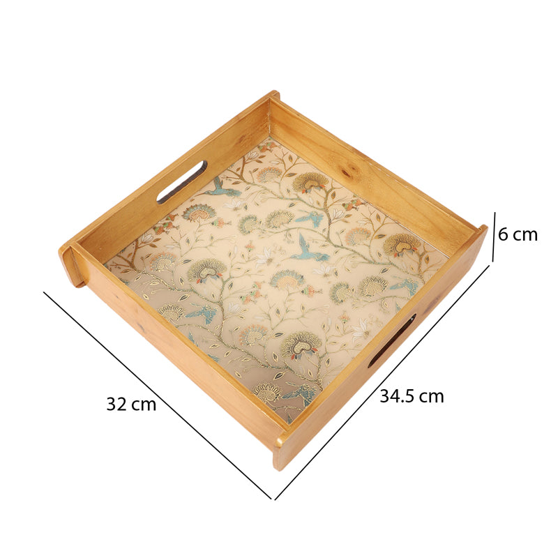 Blossom Glow Square Wooden Serving Tray media 6