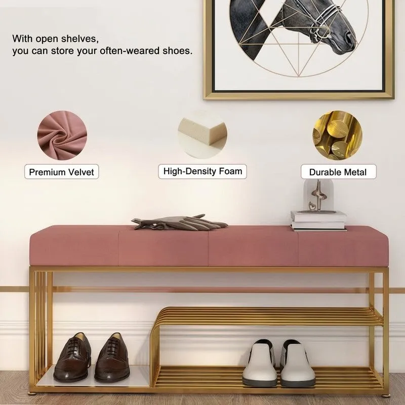 Expandable Metal Shoe Rack - Gold,Maroon media 5