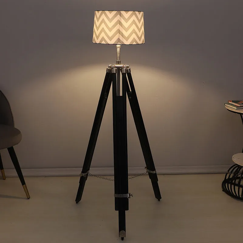 Chevron Light Printed Tripod Floor Lamp media 1