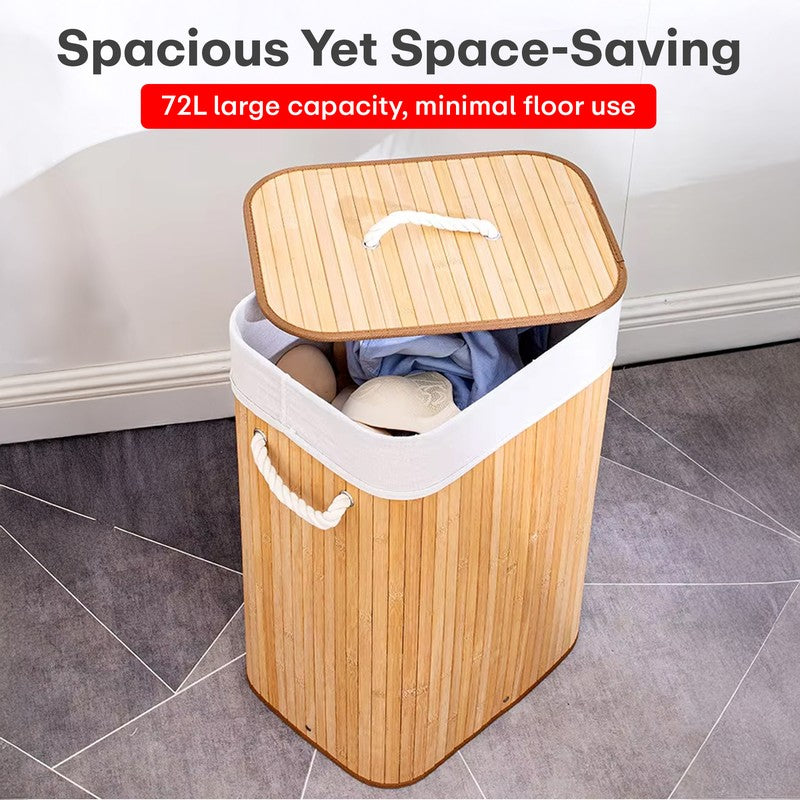 Rioware Slim Laundry Basket - Brown media 4