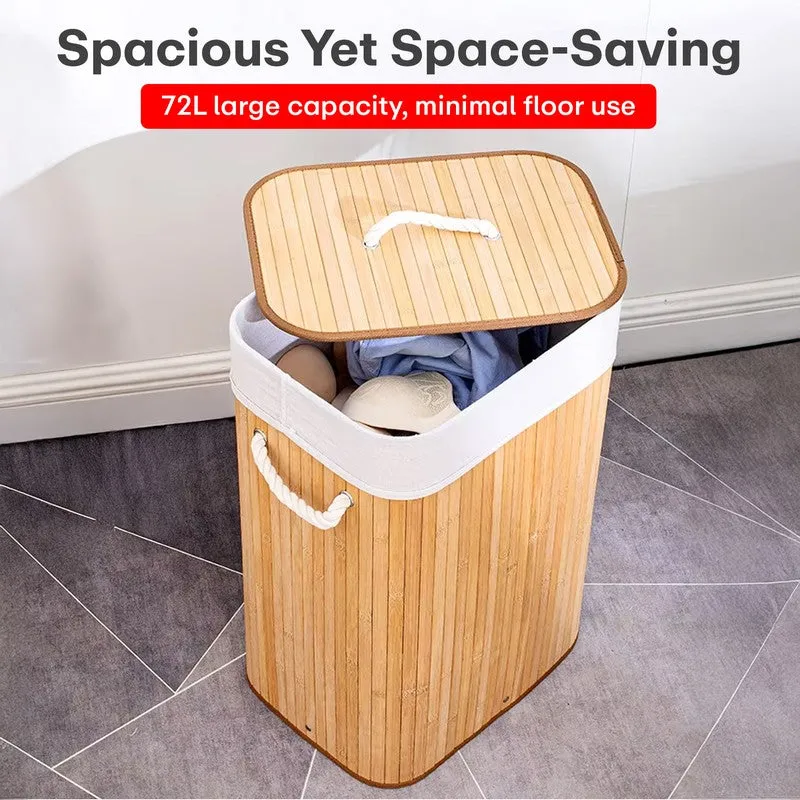 Rioware Slim Laundry Basket - Brown media 4