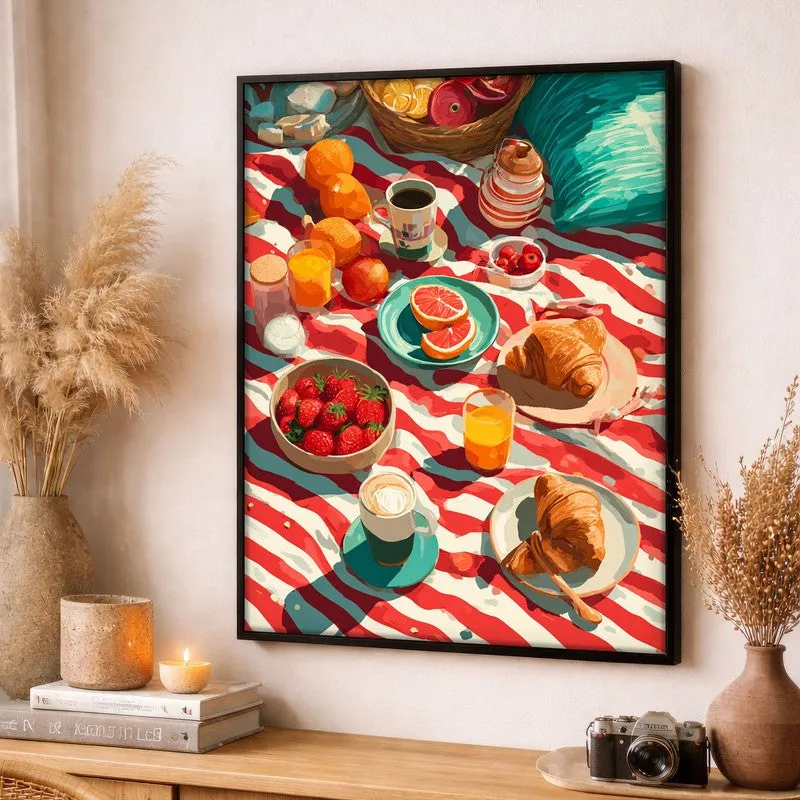Sunstripe Feast Canvas Wall Painting - Black Frame media 3