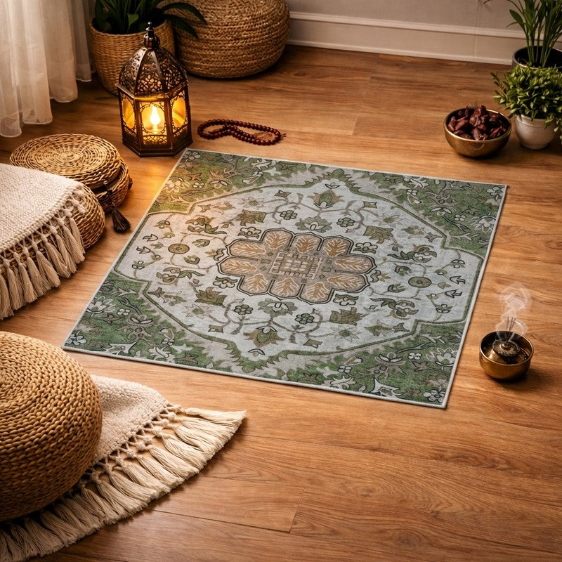 Barakah Ethnic Prayer Mat (Green) - 550 GSM