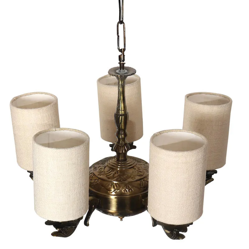 Glanna Cylindrical Golden Antique Ceiling Lamp media 3