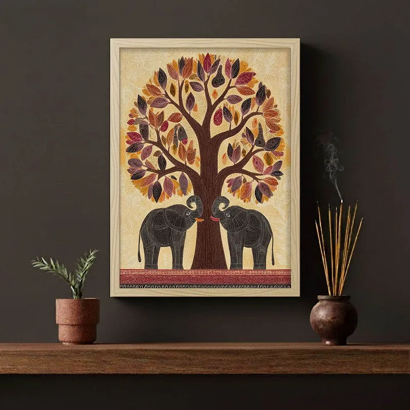 Aranya Canvas Wall Painting With Brown Frame media 3