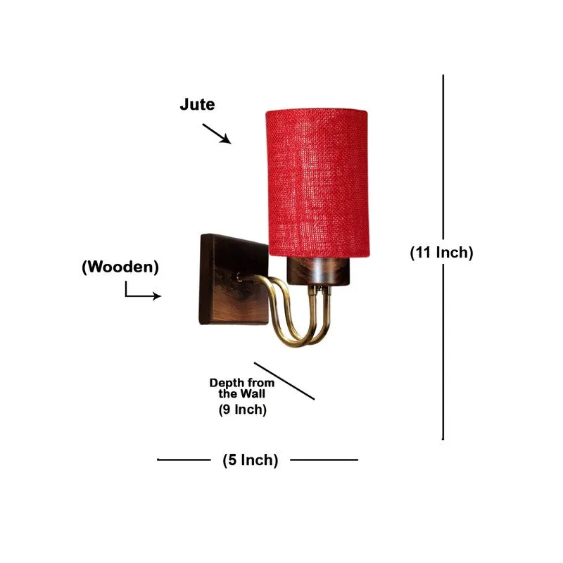 Gilded Arch Jute Wall Lamp - Red media 7