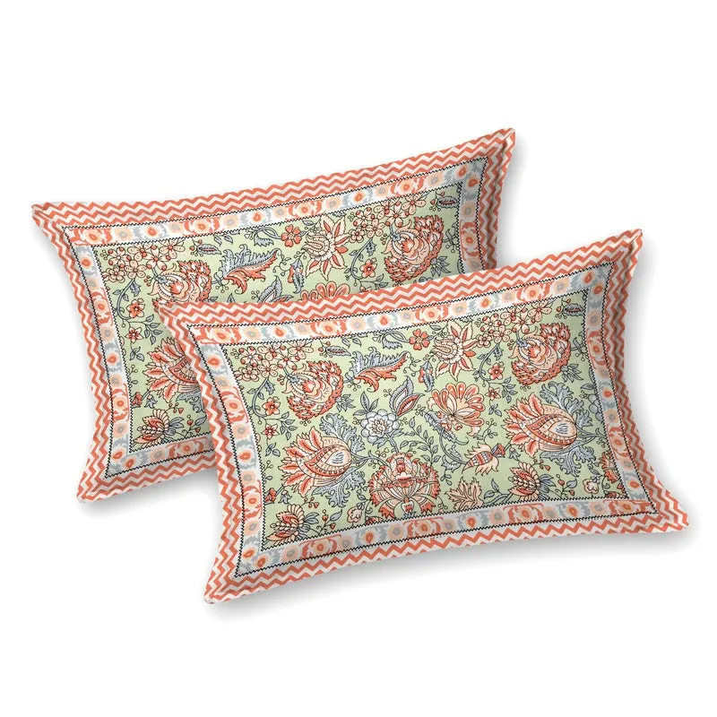 BlossomAura Cotton Bedsheet (Peach) - 144 TC media 3