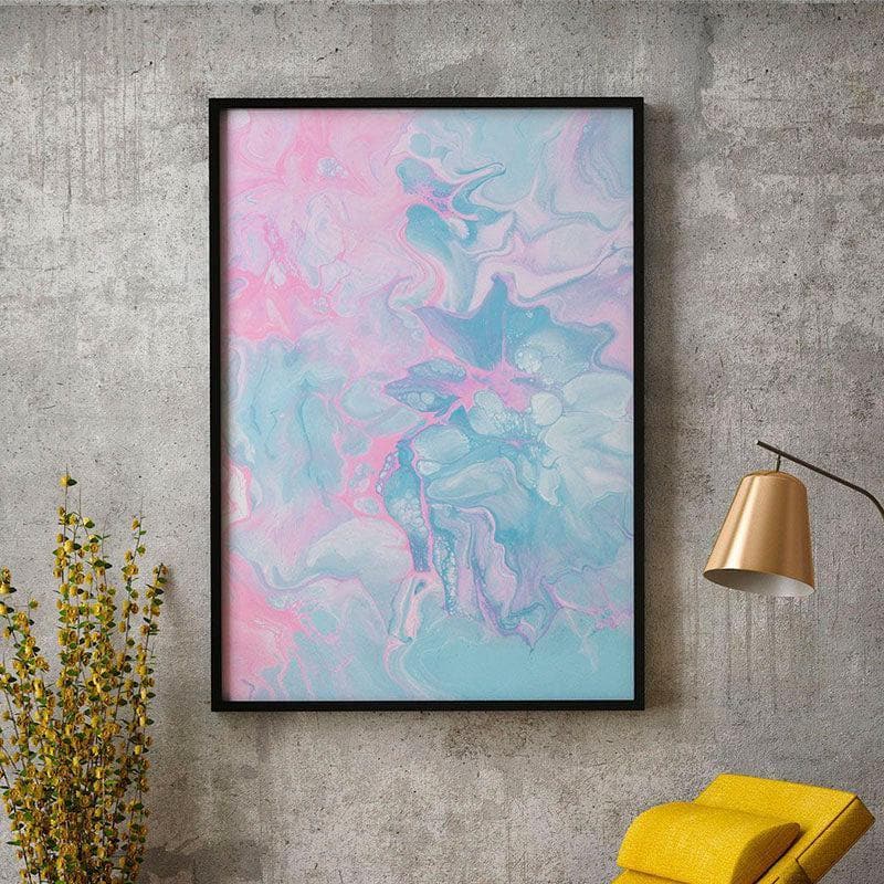 Flowing Fluid Canvas Wall Painting - Black Frame