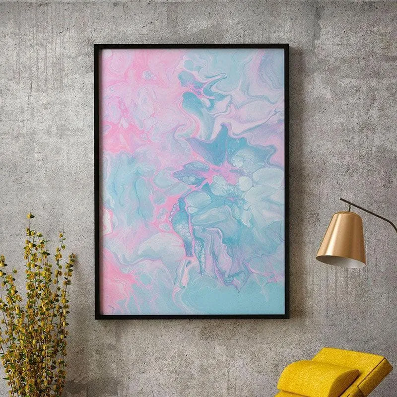 Flowing Fluid Canvas Wall Painting - Black Frame media 1