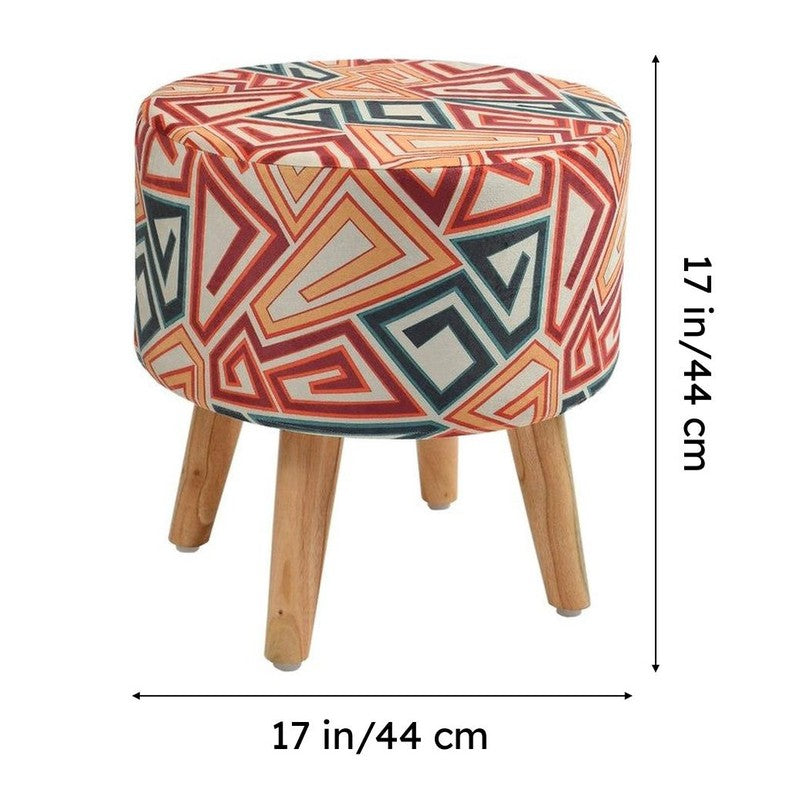 Navine Geometric-print Multicolor Engineered Wood Ottoman media 7