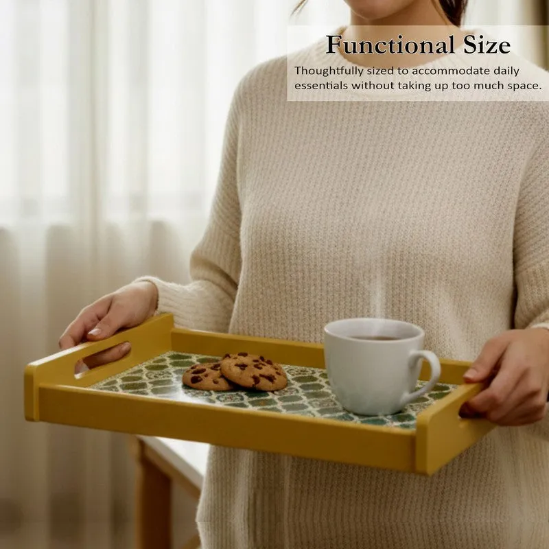 LuxeLeaf Serving Tray with 4 Coasters - Five Piece Set media 5