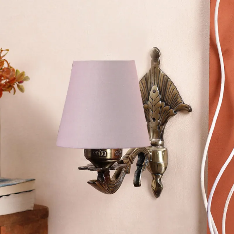 Magda Masique Conical Fabric & Metal Wall Lamp - Grey media 3