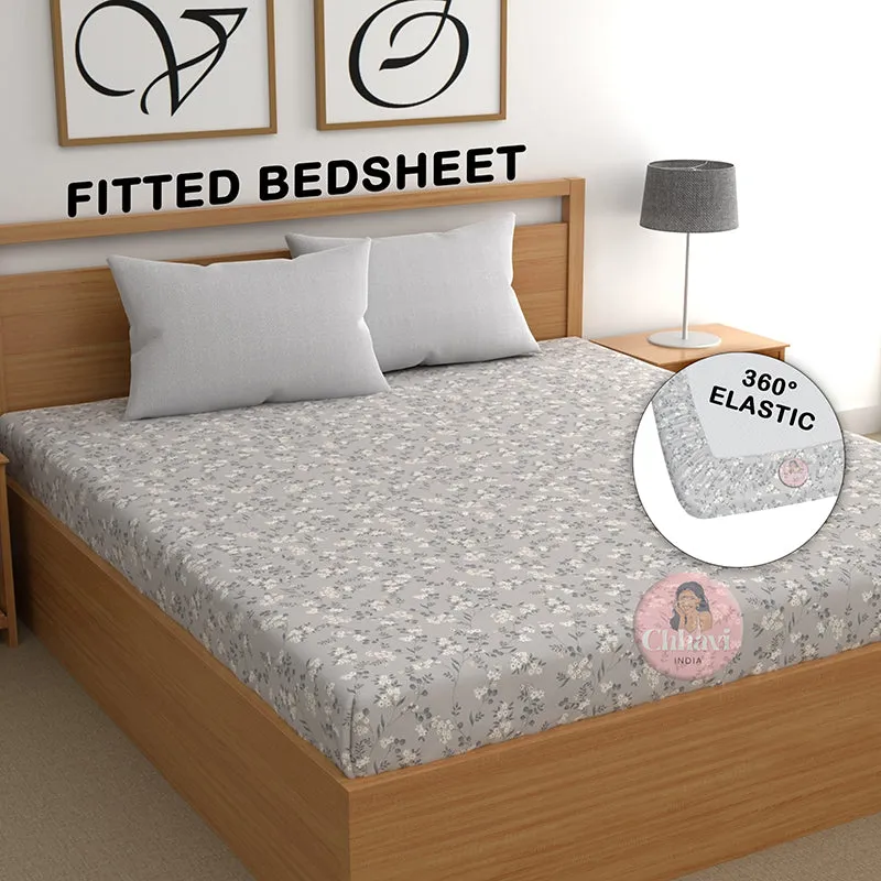 Budlace I Fitted Microfiber Microfiber Bedsheet (Grey) - 150 GSM media 3