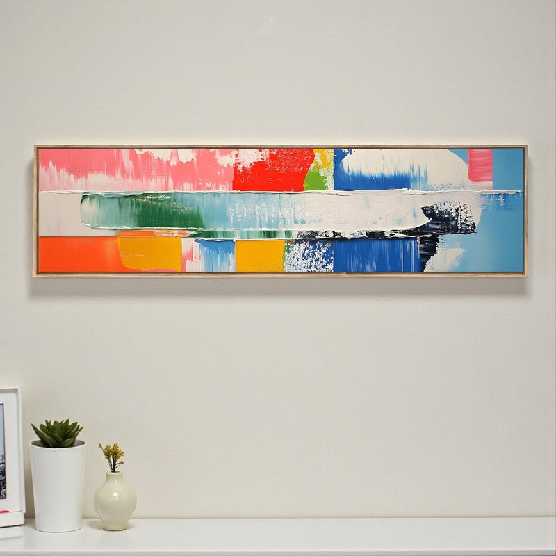 Chromatic Symphony Abstract Canvas Wall Art With Frame media 2