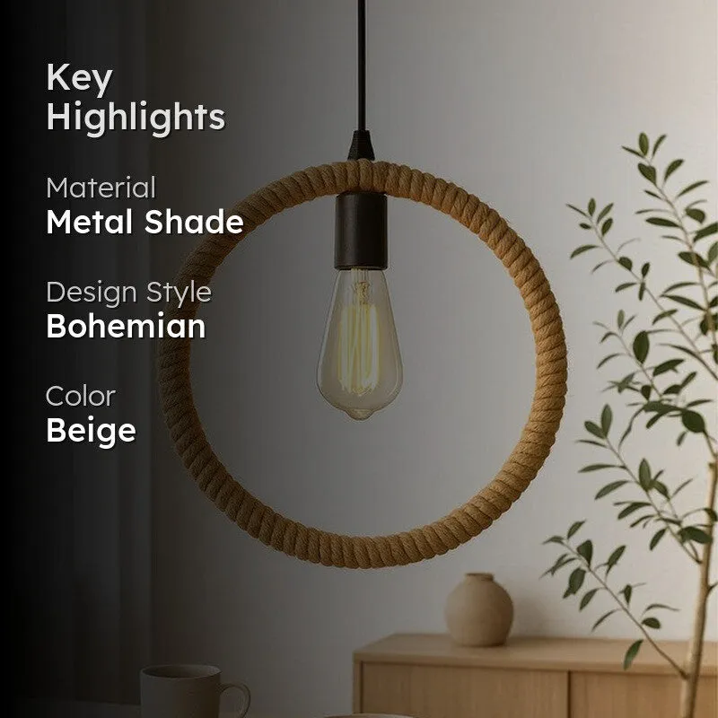 Circled Up Rope Metal Ceiling Lamp media 2