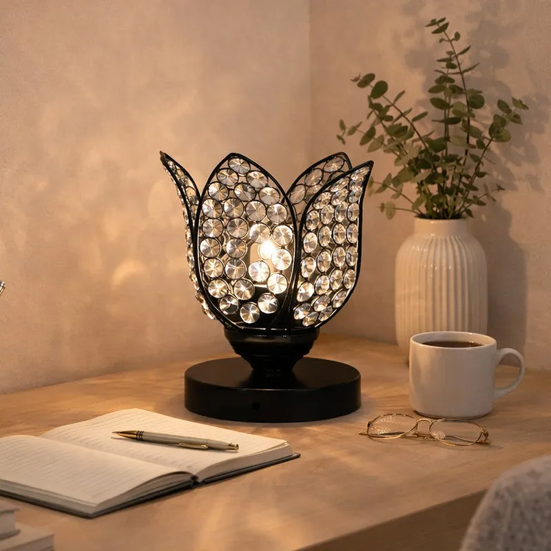 Floral Culture Metal Table Lamp - Black media 3