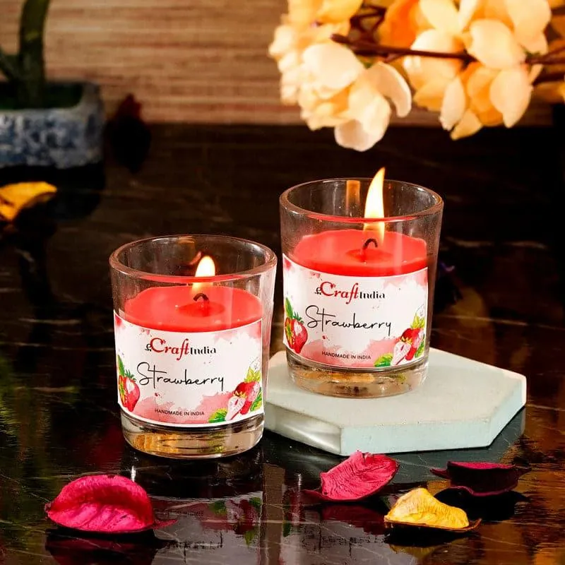 Seema Strawberry Scented Candle - Set Of Two media 3