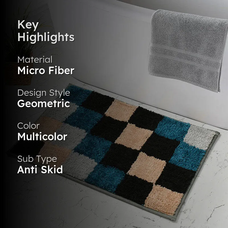 Checkers Microfiber Bath Mat - Multicolor media 2