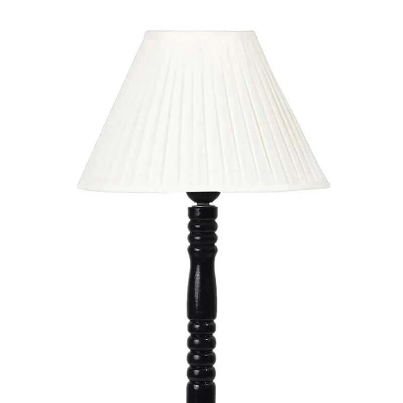 Antique Grace Table Lamp With Carved Wooden Base - White,Black media 6