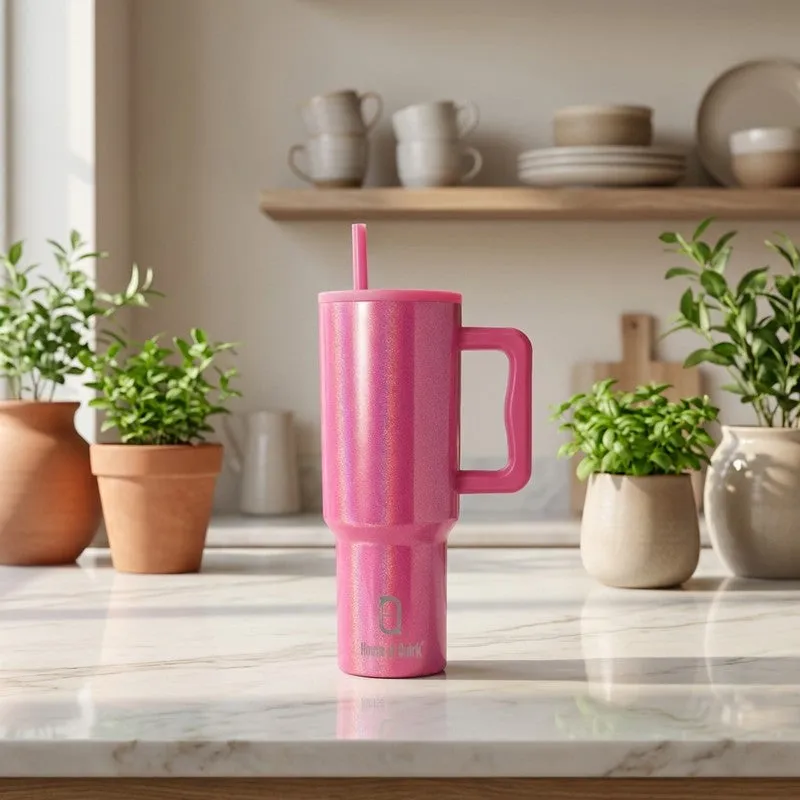 Iridescent Stainless Steel Tumbler (1200 ML) - Dark Pink media 1