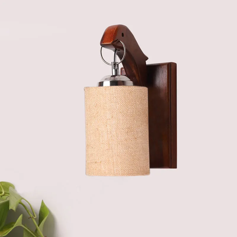 Estrella Jute & Wooden Wall Lamp - Beige media 3
