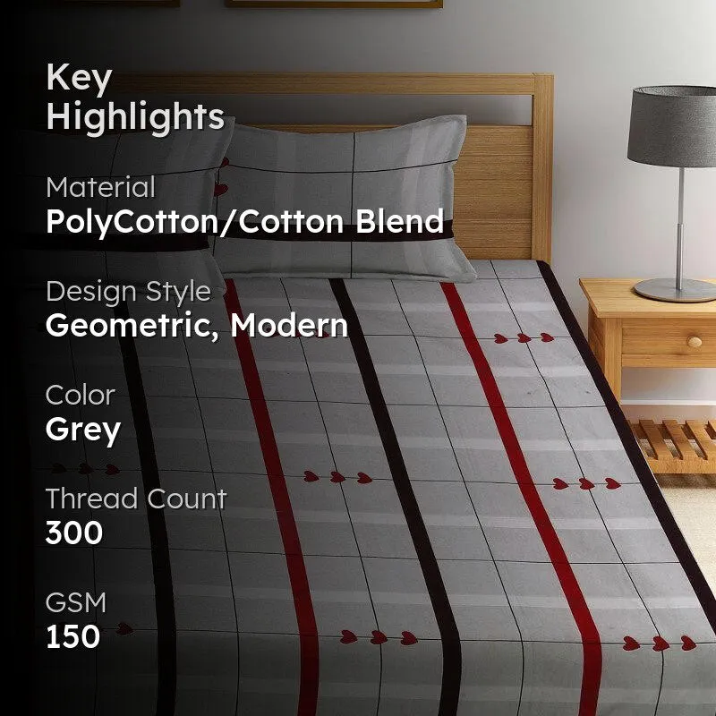 Benito Stripes Bedsheet - 150 GSM media 2